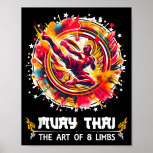 Muay Thai Boxing Art of Eight Limbs Kickboxing Poster