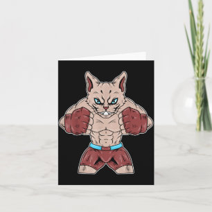 Muay Thai Boxing Devon Rex Cat MMA Boxer Funny Card