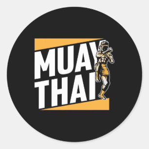 Muay Thai Boxing Hob  Classic Round Sticker