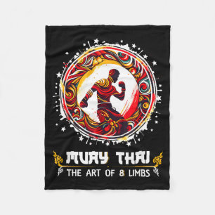 Muay Thai Boxing Kickboxing MMA Thailand Muay Thai Fleece Blanket