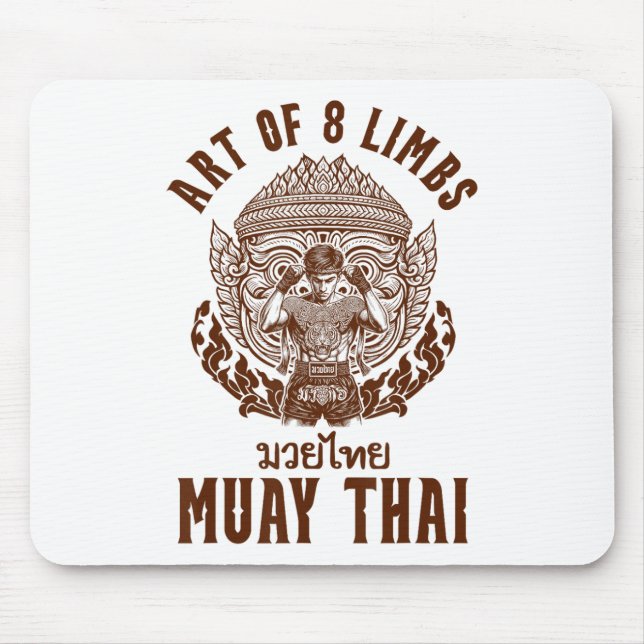 Muay Thai Boxing Thai Boxing Boxer Art Of 8 Limbs  Mouse Pad (Front)