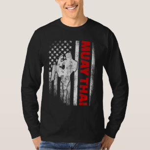 Muay Thai Boxing US American Flag T-Shirt