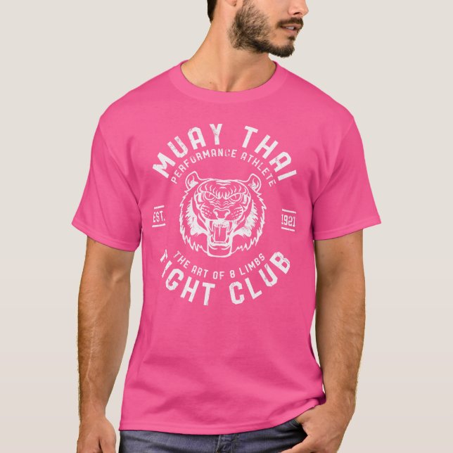 Muay Thai Fight Club Tiger Kick Boxing Gif T-Shirt (Front)