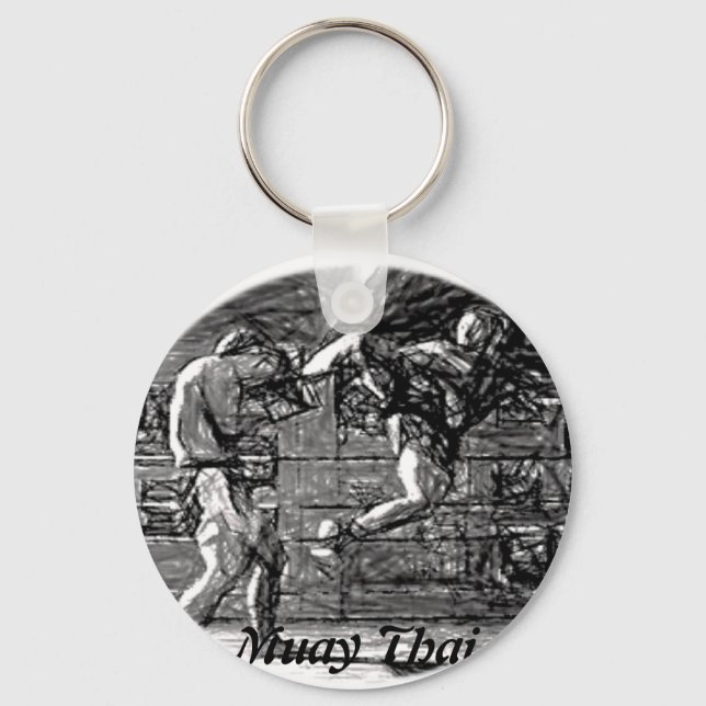 Muay Thai, Fight, Thai-Boxing Key Ring (Front)