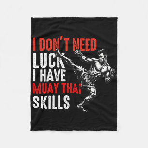 Muay Thai Fighter For Men Dad Boys Thai Kickboxing Fleece Blanket