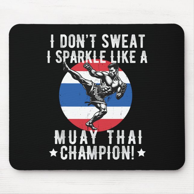 Muay Thai Fighter For Men Dad Boys Thai Kickboxing Mouse Pad (Front)