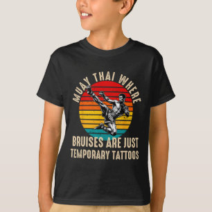 Muay Thai Fighter For Men Dad Boys Thai Kickboxing T-Shirt