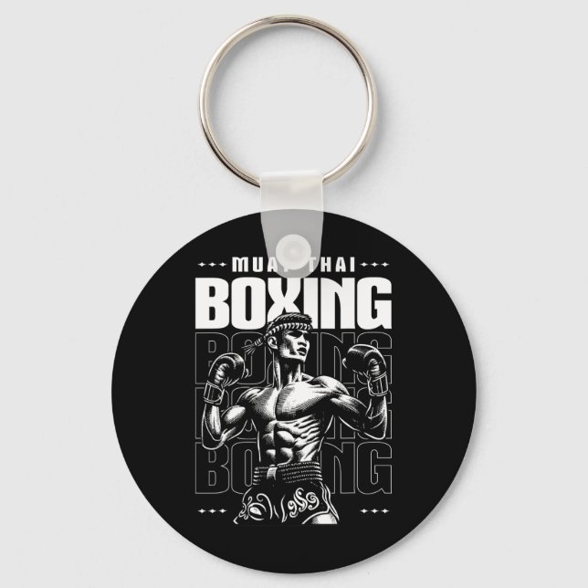 Muay Thai Fighter Mma Vintage  Key Ring (Front)