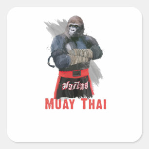 Muay Thai Fighter Square Sticker