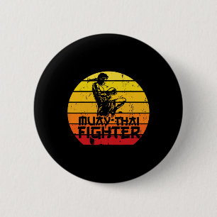 Muay Thai Fighter Thai Boxing Martial Arts Combat  6 Cm Round Badge