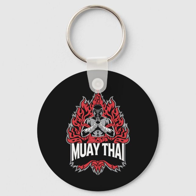 Muay Thai Fighting - Thai Boxing Fighter  Key Ring (Front)