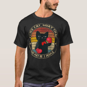 Muay Thai Funny Cat Kickboxing Thailand Boxing Cat T-Shirt