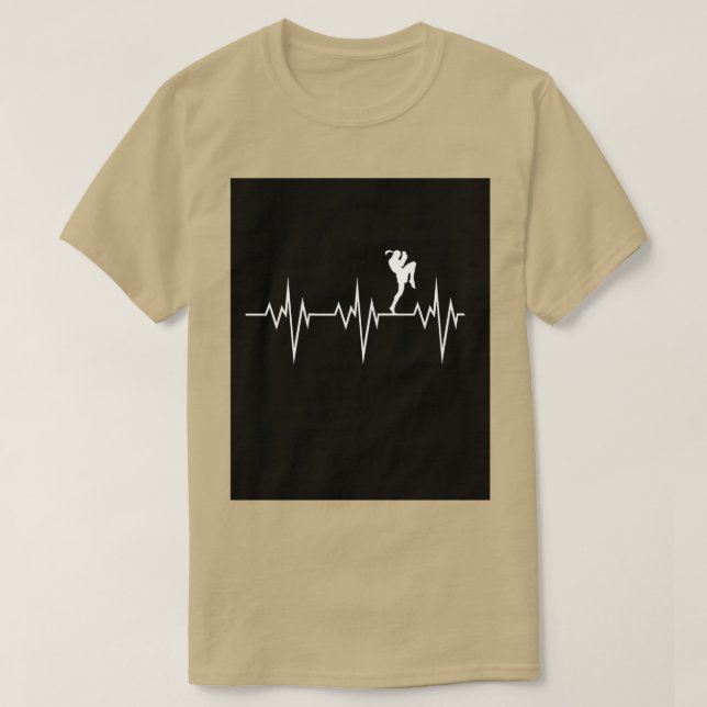 muay thai heart beat thailand martial art Graphic T-Shirt (Design Front)
