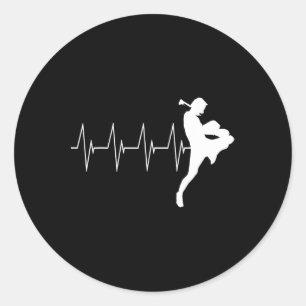 Muay Thai Heartbeat Thai Boxing Classic Round Sticker