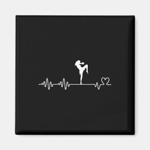 Muay Thai Heartbeat Women Karate Funny Muay Thai Magnet
