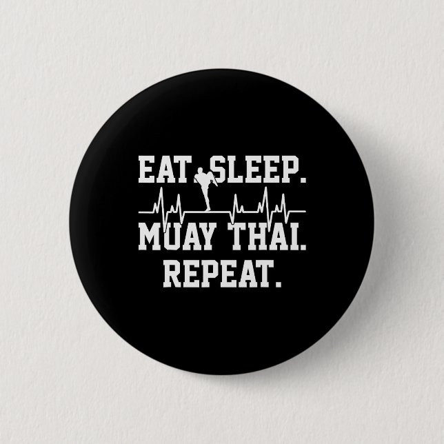 Muay Thai Kickboxing Gift  6 Cm Round Badge (Front)