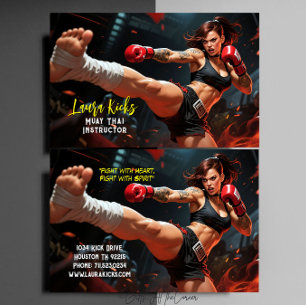 Muay Thai Kickboxing Martial Arts Instructor  Business Card