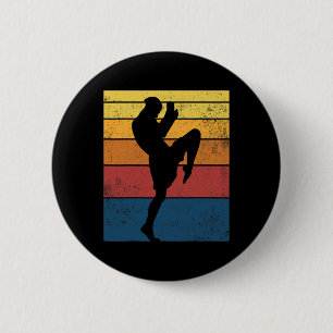 Muay Thai Kickboxing Retro Vintage Gift _1  6 Cm Round Badge
