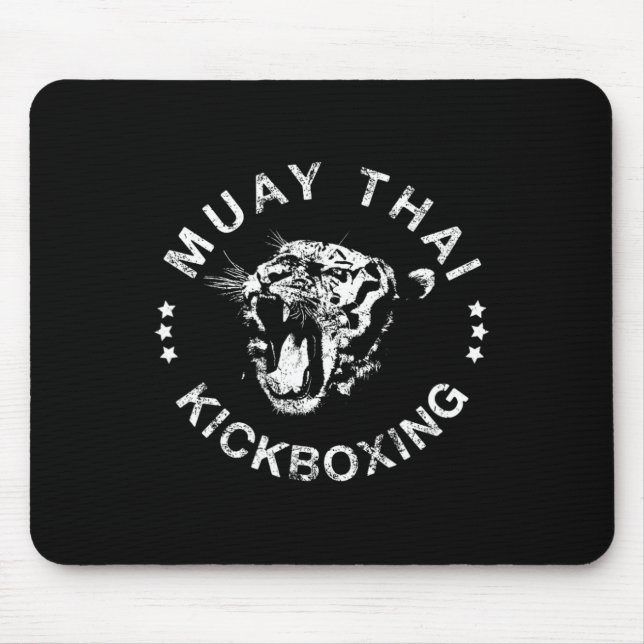 Muay Thai Kickboxing Tiger T Shirt  Mouse Pad (Front)