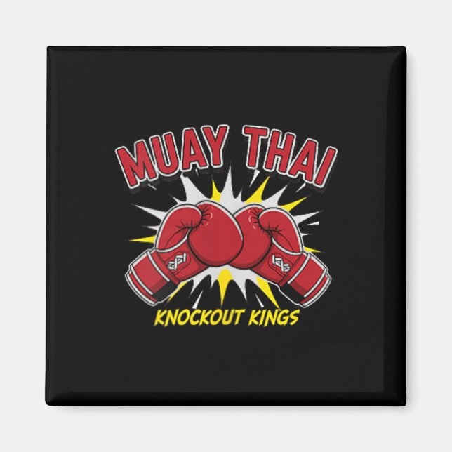 Muay Thai Knockout Kings Red Boxing Glove Fighter Magnet (Front)