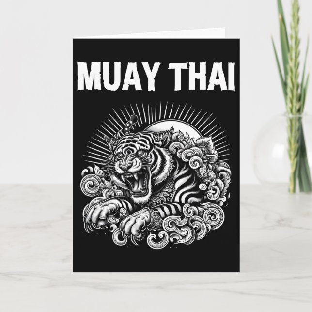 Muay Thai Language Tattoo Tiger Roar Kickboxing Th Card (Front)