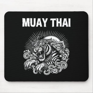 Muay Thai Language Tattoo Tiger Roar Kickboxing Th Mouse Pad