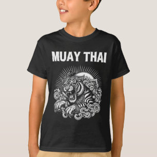 Muay Thai Language Tattoo Tiger Roar Kickboxing Th T-Shirt