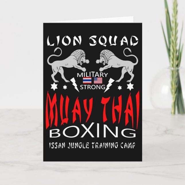 Muay Thai Lion Squad Military Boxing  Card (Front)