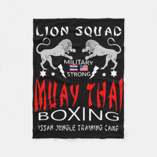 Muay Thai Lion Squad Military Boxing Fleece Blanket