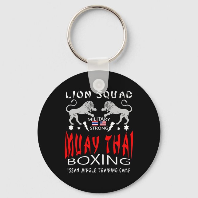 Muay Thai Lion Squad Military Boxing  Key Ring (Front)