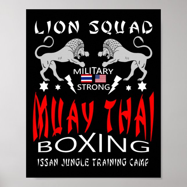Muay Thai Lion Squad Military Boxing  Poster (Front)