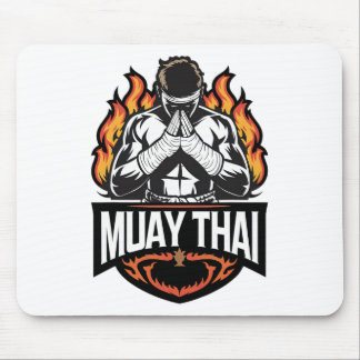 Muay Thai Logo - Thai Boxing Fighter Mouse Pad
