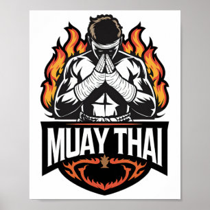 Muay Thai Logo - Thai Boxing Fighter  Poster