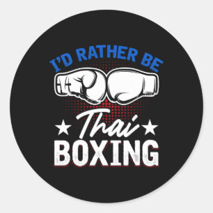 Muay Thai Martial Art Kickboxing Comt Sports Thai Classic Round Sticker