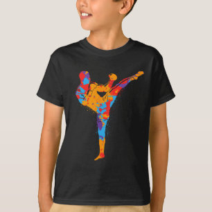 Muay Thai Martial Arts Colorful Kickboxer Boys Kic T-Shirt
