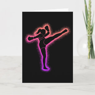 Muay Thai Martial Arts Kickboxer Women Girls Kickb Card