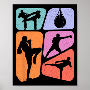 Muay Thai Martial Arts Kids Boys Men Kickboxing Poster