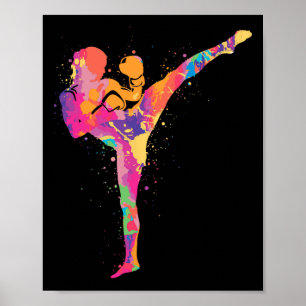Muay Thai Martial Arts Kids Women Girls Kickboxing Poster