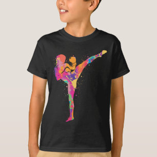 Muay Thai Martial Arts Kids Women Girls Kickboxing T-Shirt