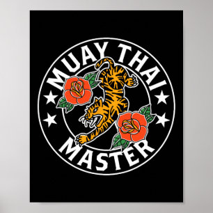 Muay Thai Master Fighter Boxing Hobby Martial Arts Poster