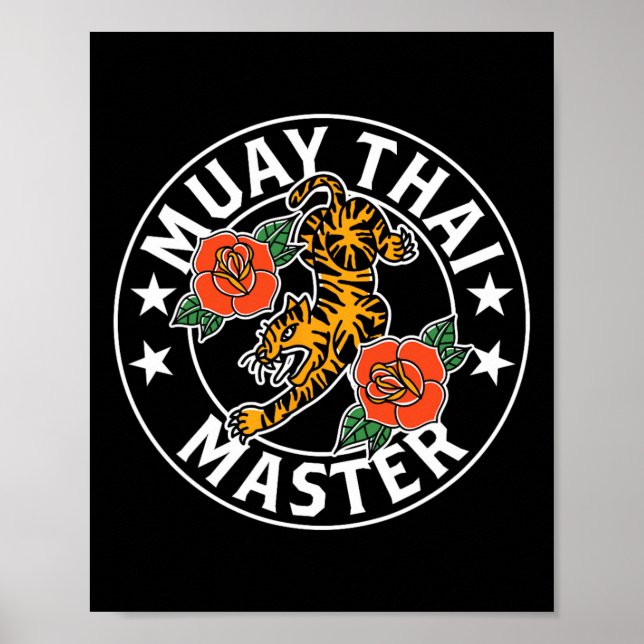Muay Thai Master Fighter Boxing Hobby Martial Arts Poster (Front)