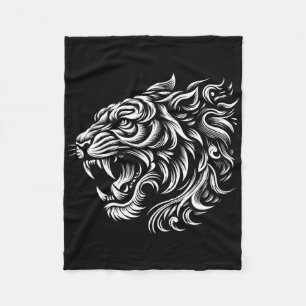 Muay Thai Mma Fight Tattoo Tiger Art Of 8 Limbs Ki Fleece Blanket