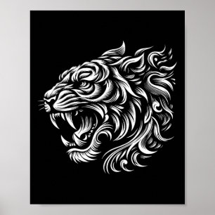 Muay Thai Mma Fight Tattoo Tiger Art Of 8 Limbs Ki Poster