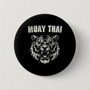 Muay Thai Mma Fight Tattoo Tiger Roar Kickboxing T 6 Cm Round Badge