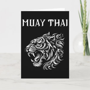 Muay Thai Mma Fight Tattoo Tiger Roar Kickboxing T Card
