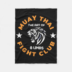 Muay Thai Mma Fight Tattoo Tiger Roar Kickboxing T Fleece Blanket