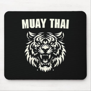 Muay Thai Mma Fight Tattoo Tiger Roar Kickboxing T Mouse Pad