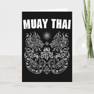 Muay Thai Mma Fight Tattoo Twin Tiger Kickboxing T Card