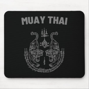 Muay Thai Mma Fight Tattoo Twin Tiger Kickboxing T Mouse Pad