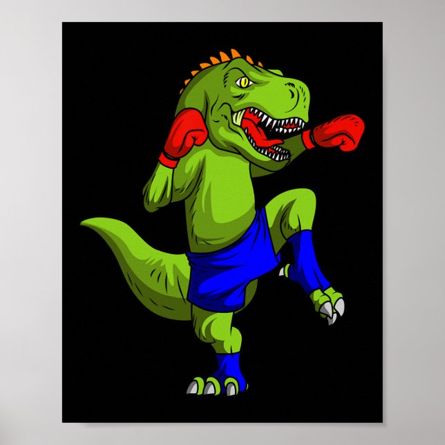 Muay Thai Mma Fighter T-rex Mixed Martial Art Comb Poster (Front)